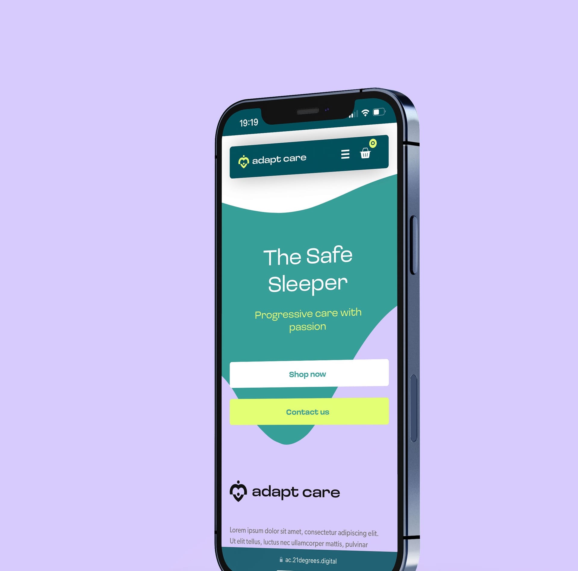 Adapt-Care app, The Safe Sleeper, on a phone.