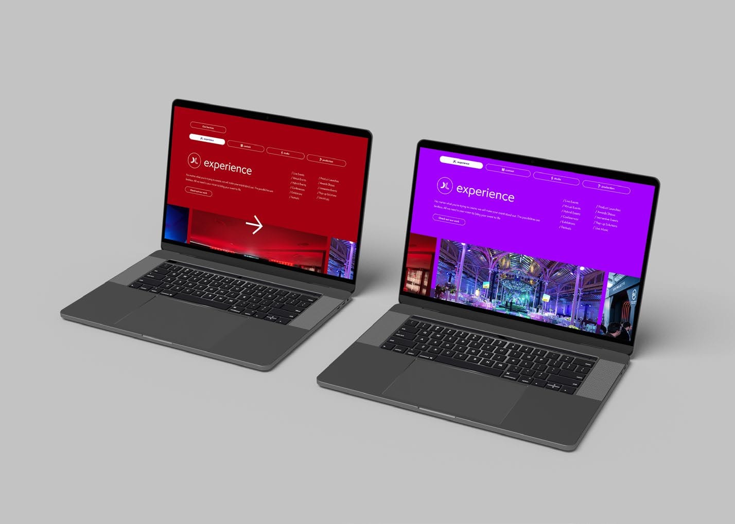 Two Branchout website screens on laptops.