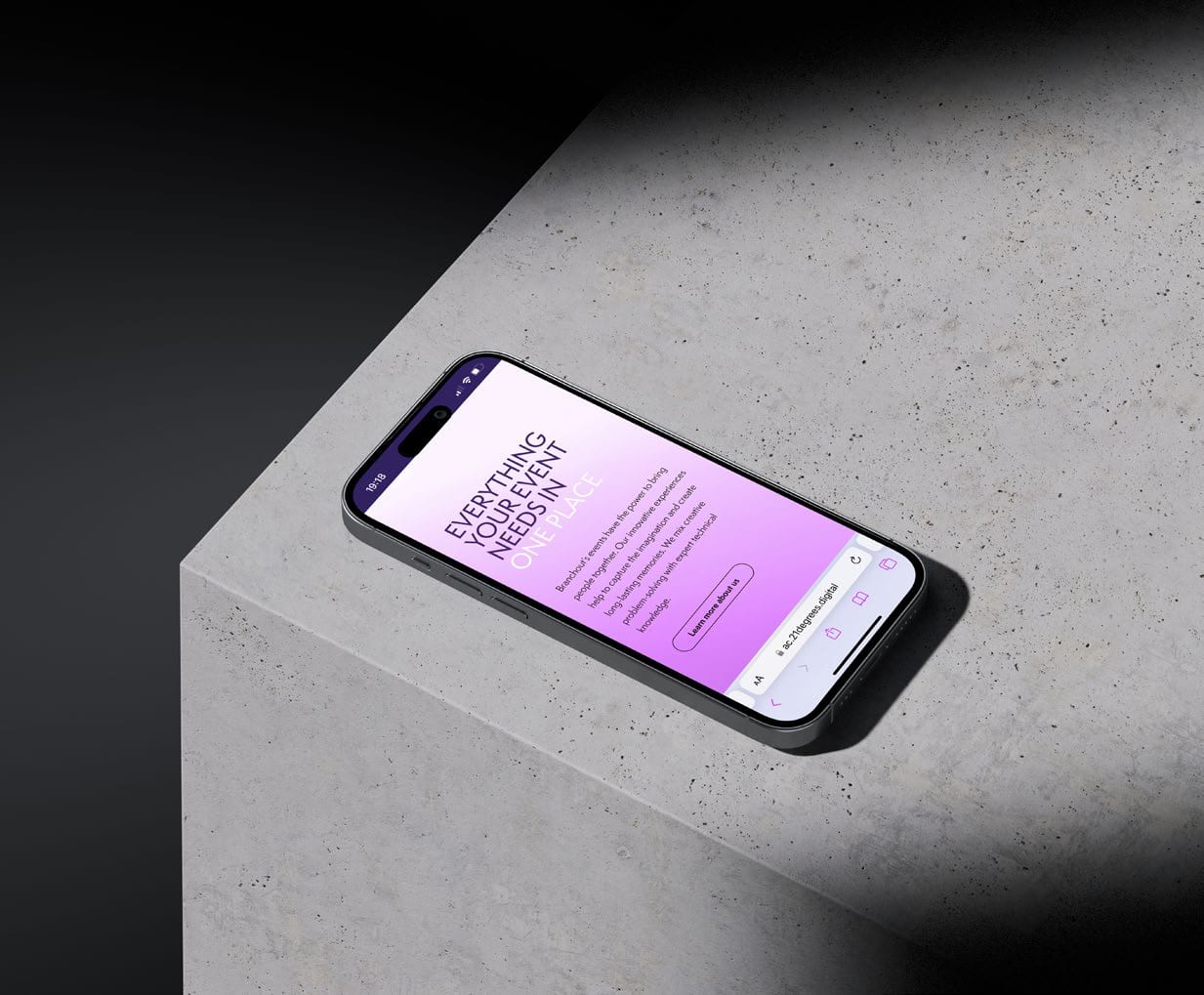 Branchout experience-design page on a phone.