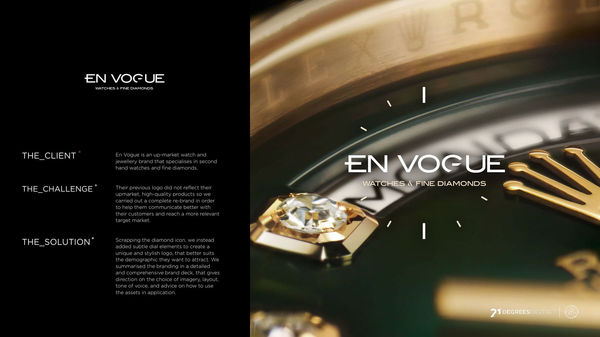 En Vogue watches and jewellery brand, a gold watch in close-up.