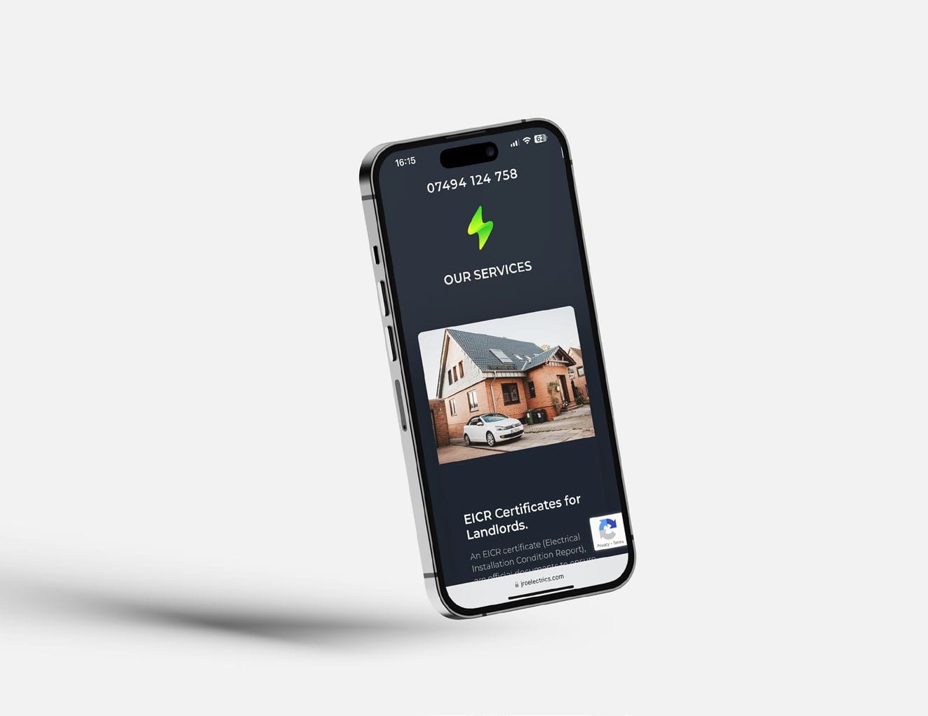 JRO Electrics services on a phone.
