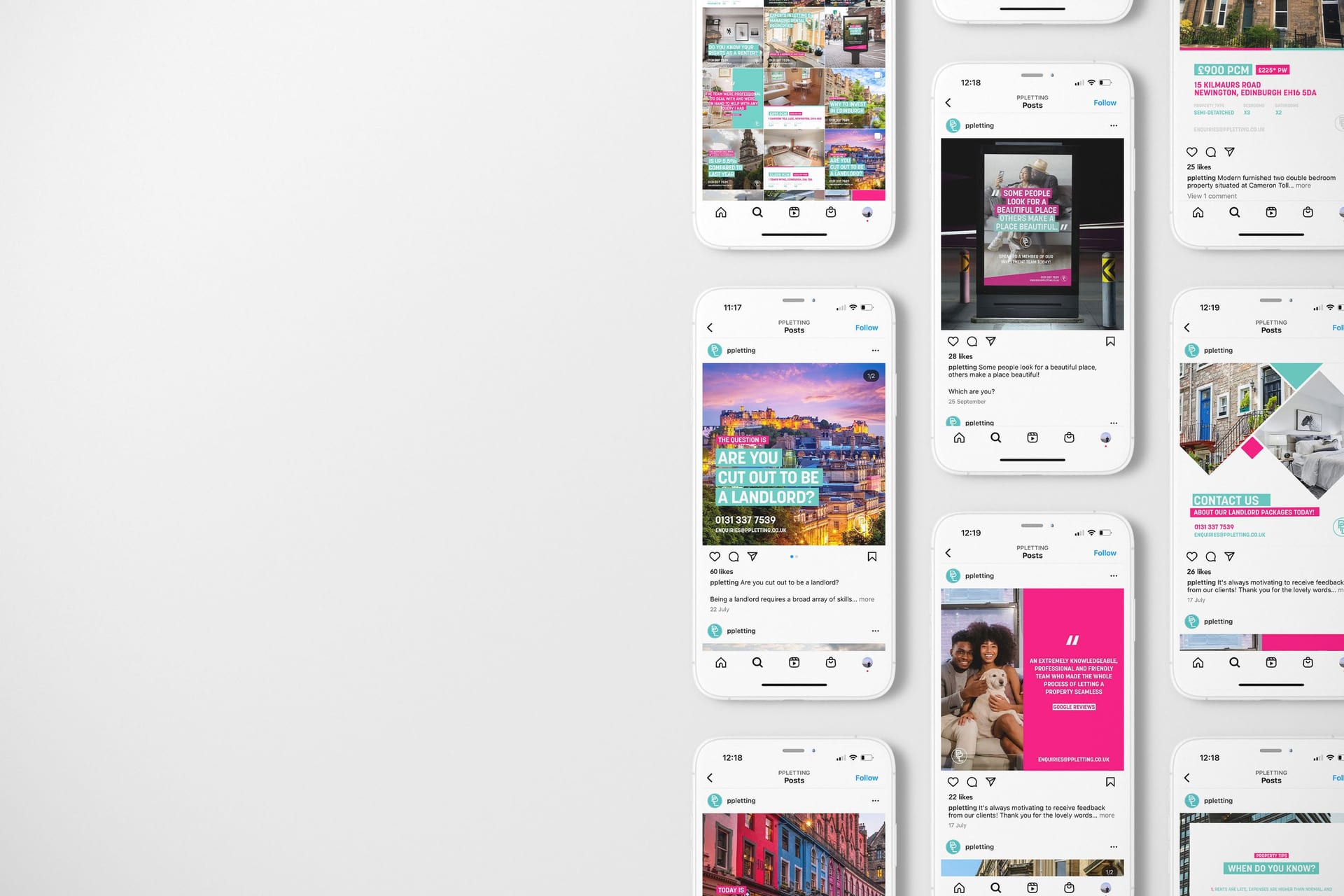 Professional Property Letting social artwork grid.