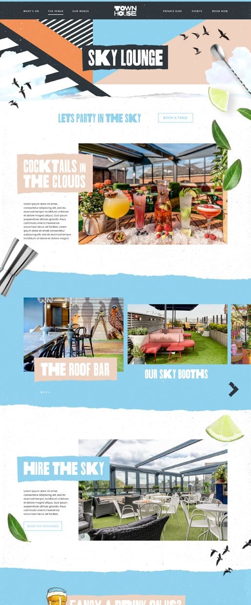 TownHouse website homepage on mobile.