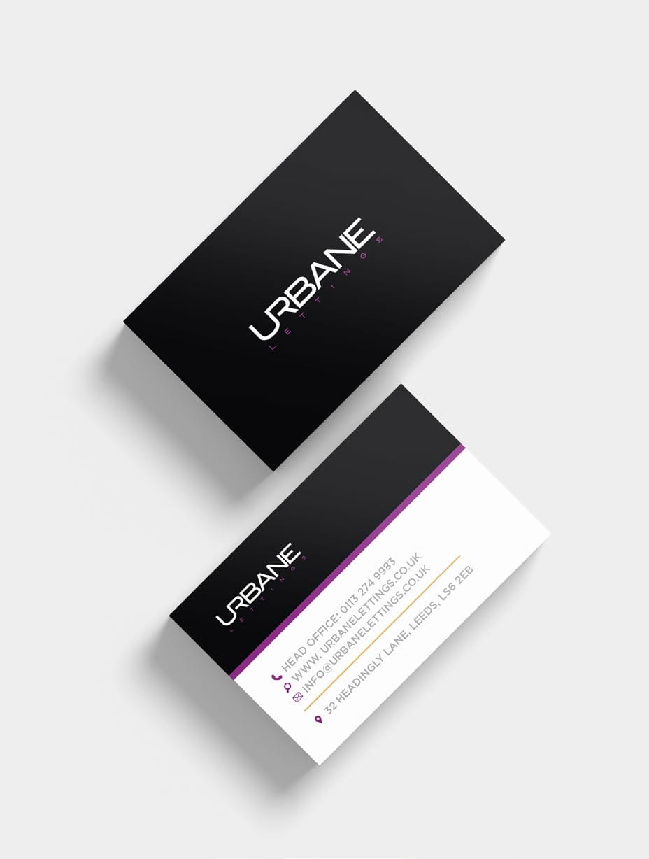 Urbane business cards, black and white.