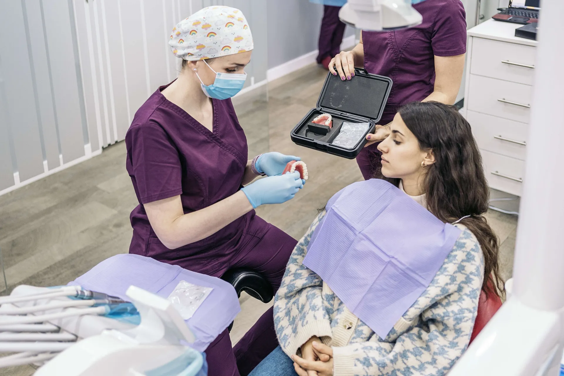 A patient at an orthodontic clinic, Yorkshire Orthodontics case study image.